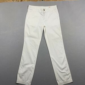 Tory Burch‎ Jeans Women 27 Fatigue Chino White Big Straight Leg Costal Casual